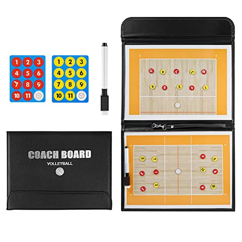 RoseFlower Volleyball Coaching Board, Magnetic Volleyball Coaches Board Tactics Board with Magnets and Pen, Volleyball Strategy Clipboard Coach Training Equipment