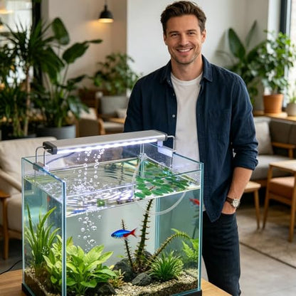 Aquariums Floating Plant Floating Plant Fence, Fish Feeding Ring Can Adjust Height with Water, Aquarium Decoration for Intercepts Floatings Plants, Fish Feeding