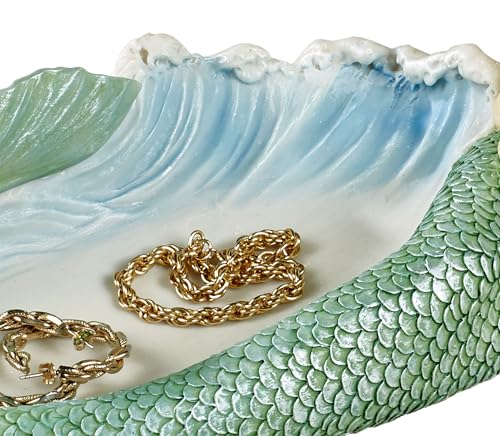 Touch of Class Aristelle Mermaid Accent - Green Tailed Keeper of Soap or Rings - Bathroom Accessory - Convenient Sink Holder - Perfect Decor for En Suite, Kitchen Counter