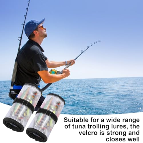 4 pcs Roll Up Fishing Lure Wraps Set 25"*9" Lure Bag with PVC Protective Cover Saltwater Hook Covers Fabric Lures Protector Trolling Tackle Box for Mechanics Kitchen Storage Art Sketching