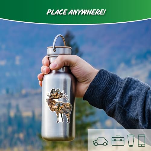 Decalcomania Hunting Elk Deer Collage Decal - Truck Window Stickers - White Hunting Decal Stickers Made in USA - color: Elk Collage