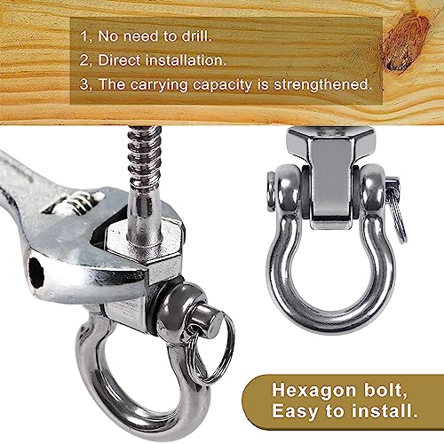 Heavy Duty Swing Hangers with Bearings - Set of 4 Stainless Steel 304 Screw Brackets for Hanging Chairs, Swings, Hammocks, Punching Bag - Indoor & Outdoor Use - 1500LB Capacity | Climbing Frame Wooden Beam,Stainless Steel,Ball Bearing,Hanging Chair Punchi