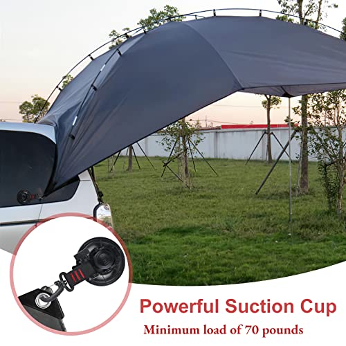 Heavy Duty Suction Cup Anchor 4pcs Strong Suction Cups with Hooks and 4pcs Tarp Clips Deavy Duty Lock Grip for Tie Down Car Awning Boat Camping Trap