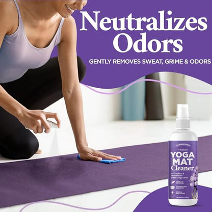 Durabasics Yoga Mat Cleaner Spray, Lavender, 2 Pack with Microfiber Towel
