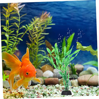 Kisangel 10pcs Artificial Aquarium Plants Realistic Fake Grass Decor for Fish Tank Creative Water Grass Decorations for Aquariums and Desktop Displays