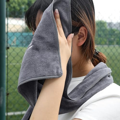 25 * 110cm Ultra-fine Fiber Sports Cooling Towel Men's and Women's Super Soft Fitness Swimming Quick Drying Sports Towel,Dark Gray - color: Dark Gray