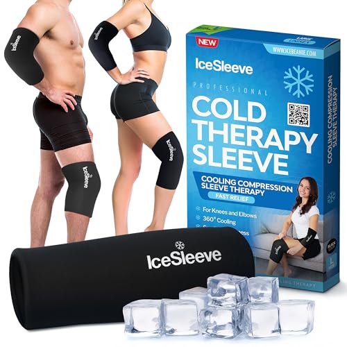 IceSleeve Elbow & Knee Ice Pack Wrap, Cold & Heat Therapy, Black XL, 1 Pack - color: Black, size: Extra Large