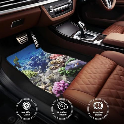 Reef Coral Fish Red Egypt Animals Wildlife Nature Ocean Life Aquarium Hawaii Custom Car Floor Mats 4-Piece Set, Neoprene All-Season Floor Liners, Universal Fit for Cars, Trucks, Suvs & Sedans