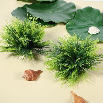 2pcs Aquarium Plants Decorations Artificial Fish Tank Plants Plastic Fish Tank Accessories Green Natural Style Aquarium Plants