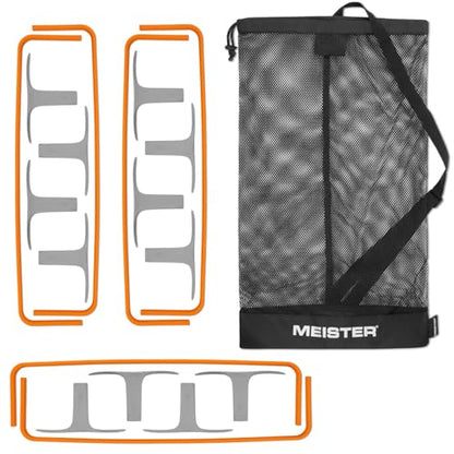 Meister ZoomFlex Agility Hurdles w/Carry Bag - Flex-Safe Modular Speed Training - color: Safety Orange