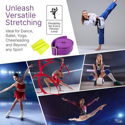 Leg Stretcher Strap with Door Anchor and Resistance Band, Splits Trainer - color: Royal Purple