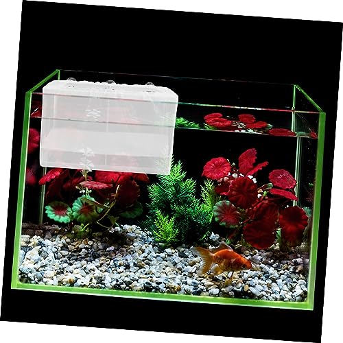 Generic Box Hatch Isolation Net Box Fish Tank Decor Pond Skimmer Net Kit Aquarium Water Hatching Fish Net Aquariums Incubator Feeder Aquarium Plants Tanks Cage Starter White Plastic
