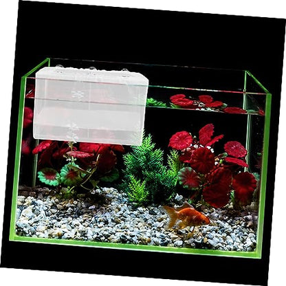 Generic Box Hatch Isolation Net Box Fish Tank Decor Pond Skimmer Net Kit Aquarium Water Hatching Fish Net Aquariums Incubator Feeder Aquarium Plants Tanks Cage Starter White Plastic