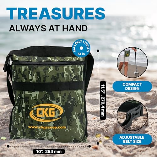 Sand Scoops for Beach Metal Detecting Stainless Steel Beach Metal Detecting Shovel Underwater Treasure Hunting, Metal Detector Accessories(Bag + Scoop + Carbon Fiber Handle), (9x6 + Handle) - size: 9 x 6 in + Handle