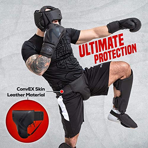 RDX Boxing Groin Protector- Premium Real Maya Hide Leather Boxing Cup for Men, Sparring Gear, Martial Arts Protective Equipment, Groin Protector Boxing, MMA Groin Cup Protector for Training & Fighting - size: Large