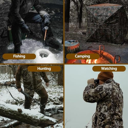 600D Insulated Boot Covers, Camo Hunting Gear, Cold Weather | Water-Resistant, Non-Slip, PU Leather, Pull-On, Suitable for Hunting, Fishing, Camping, and Outdoor Activities - size: Large