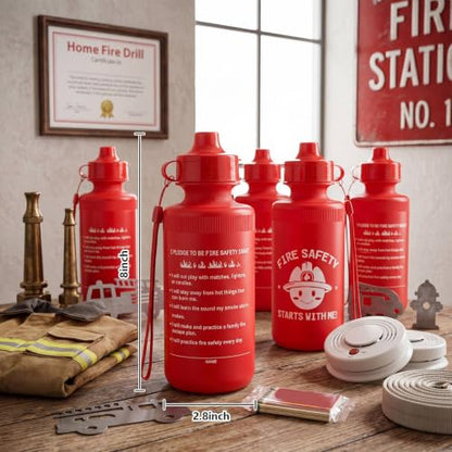 Bokon 18 Pcs 2026 Fire Prevention Week Party Favor, Water Bottles Bulk - style: Fire Safety