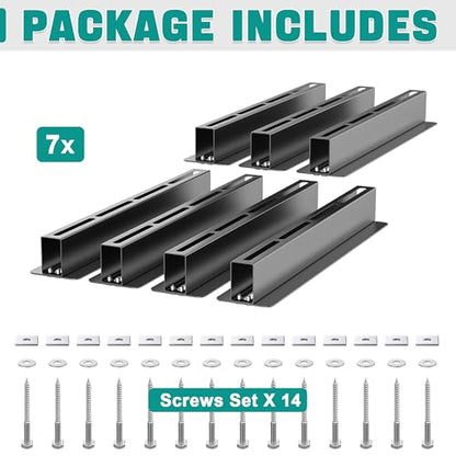 EVERHANGER Ceiling Storage Rack, Heavy Duty Overhead Storage Rack | Adjustable Garage Ceiling Bin Storage System, 7 Sets for 6 Bins, 16 Inch - style: For 6 Bins