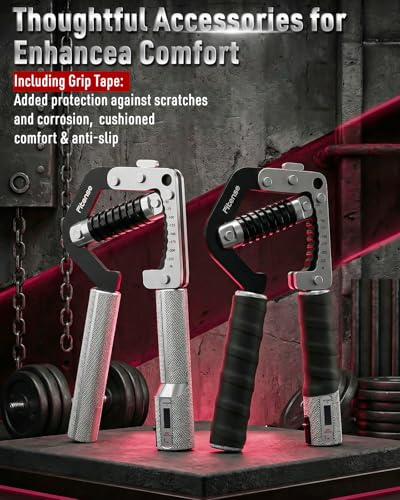 Fitense Grip Strength Trainer - Adjustable Hand Gripper Strengthener 8 Levels 50-225 lbs with Counter, Hand Grip Exerciser Wrist Strengtheners, Forearm, Finger & Hand Strength Training for Athletes, Climbers & Rehabilitation