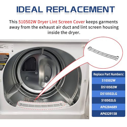 [Upgraded] 510502W Dryer Lint Filter Cover, Dryer Lint Screen Cover fit for Speed Queen, Replace D510502W, D510502LG, AP6284689, ‎Light Gray