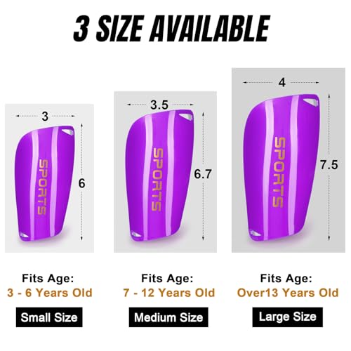 XZQTIVE Soccer Shin Guards with Shin Sleeves and Soccer Socks, Football Shin Pads Set for Kids Youth and Adult - color: purple, size: M(KIds,8-12 years)