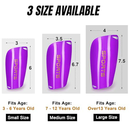 XZQTIVE Soccer Shin Guards with Shin Sleeves and Soccer Socks, Football Shin Pads Set for Kids Youth and Adult - color: purple, size: M(KIds,8-12 years)