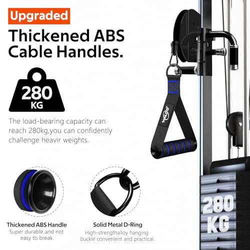 Exercise Handles, Cable Machine Handles for Gym Cable Attachments Training - color: Black-Blue