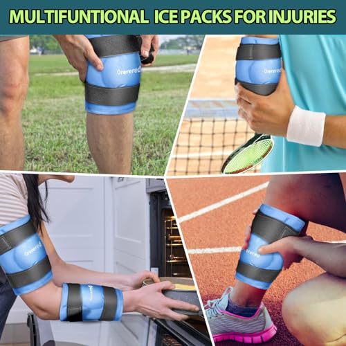Ice Packs for Injuries Reusable Knee Gel Ice Pack Wrap for Swelling Blue | Pliable Low-Freeze Gel, Multi-Joint Pain Relief, Hands-Free Secure Strap, Accelerated Recovery Tool, Large - color: 1pc Knee Ice Wrap-blue