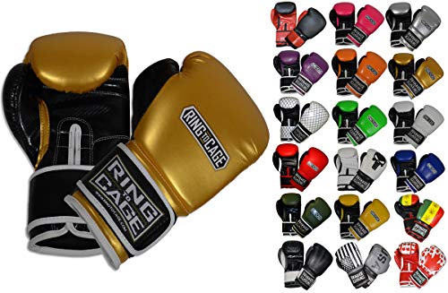 Gym Training Stand-Up Boxing Gloves - color: Gold/Black, size: Regular weighs 12oz