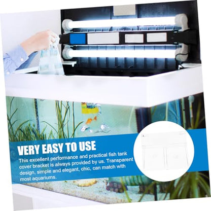 Totority 4pcs Sturdy Aquarium Lid Support Brackets Premium Acrylic Fish Tank Cover Holders Easy to Install and Operate for Aquarium and Design