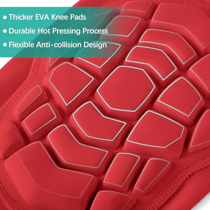Knee Pads Compression Leg Sleeve Wrestling Volleyball Football Knee Pads, Knee Compression Sleeve for Youth Adult, 1 pair of Knee Sleeves ((#1) Red-2pcs,Medium) - color: (#1) Red-2pcs, size: Medium