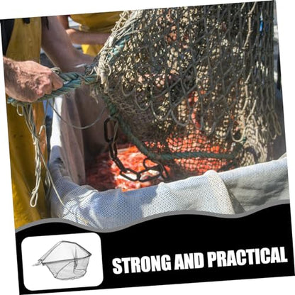 Toyvian Portable Detachable Fishing Net Head Stainless Steel Solid Mesh Basket Lightweight Fish Friendly Catching Tool for Lakes Rivers and Boats Compact Replacement Net for
