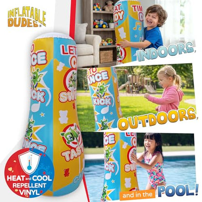 INFLATABLE DUDES Kids Punching Bag- Bop Bag | Sand-Base - color: Gummibar | Pre-filled with Sand, size: 47"