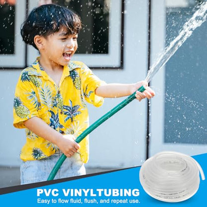 PATIKIL PVC Vinyl Tubing, 3/16"ID x 1/4"OD Flexible Clear Plastic Tube with 2 Hose Clamps, Hose Line Pipe for Multipurpose Industrial Vinyl Aquarium, 33FT - size: 3/16" ID 33FT
