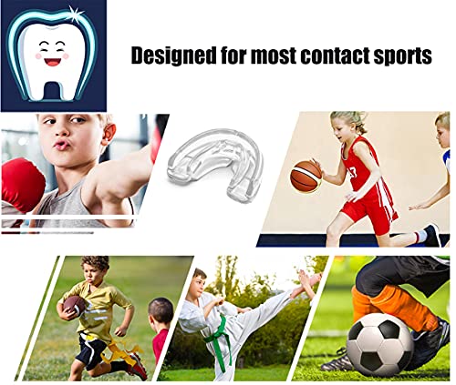 Youth Mouth Guard Football Sport Mouthguard, Premium Quality No Boiling Required，Suitable for Basketball, Wrestling, Taekwondo, Jujitsu and Karate - color: Colorless