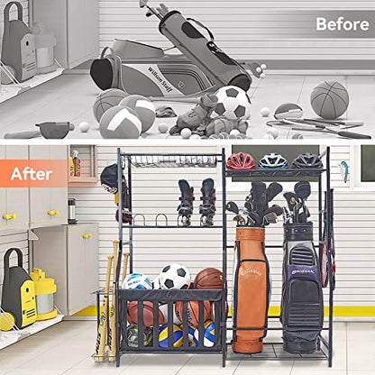 WALMANN Garage Sports Equipment Organizer, Golf Bag Stand for Garage