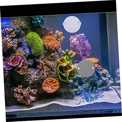 Ciieeo 10pcs Betta Fish Training Mirror Single Side Betta Tank Mirror Cup Floating Decorative Fish Tank Accessory for Play and Exercise
