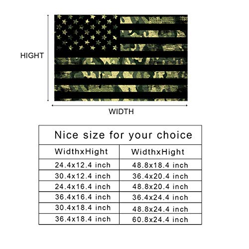 T&H Home Aquarium Decoration - 24.4" W x 12.4" H USA Flag Themed Pet Supplies - Camouflage Themed Stylish Fish Tank Background
