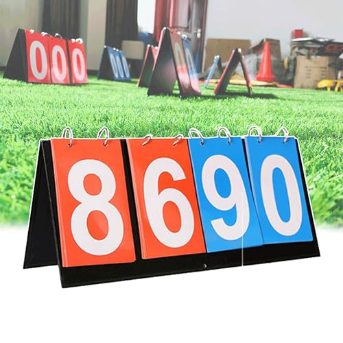 Basketball Game Scoreboard, 4/5/ 6 Digit, Portable/Flip, Reusable, Easy to Read+ Waterproof/Easy to Clean,not Take Up Space, for Soccer, Basketball, Baseball,4-digit - size: 4-digit