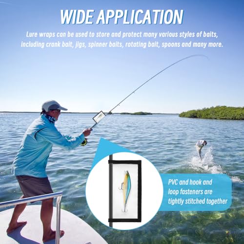 Kakalote Fishing Lures Cover, 4 Piece Lure Wraps 2 Sizes PVC Clear Bait Cover for Fishing Rod Storage
