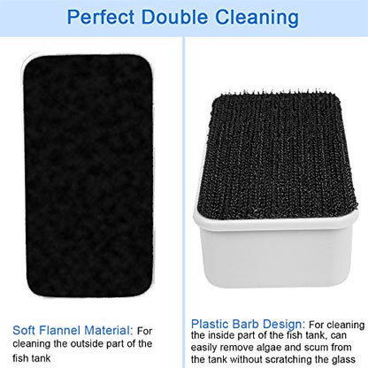 DaToo Aquarium Cleaner Fish Tank Glass Cleaner Algae Scraper Magnetic Scrubber Algae Clean Brush, 2 Pcs, 1 Yr Warranty - color: S (2pcs)
