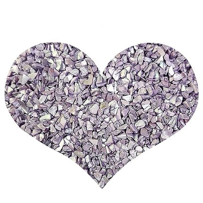 HappyFiller 1.4 LB Crushed Shell Chips Broken Pieces,Resin Arts Craft Projecting,Vase Fillers,Succulents Terrarium Plants Soil Cover,Candle Holder,Aquarium,Table Centerpiece,Home Decor,Light Lavender - color: Purple-2