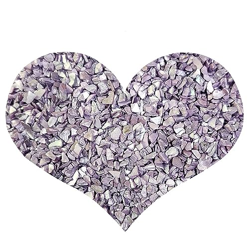 HappyFiller 1.4 LB Crushed Shell Chips Broken Pieces,Resin Arts Craft Projecting,Vase Fillers,Succulents Terrarium Plants Soil Cover,Candle Holder,Aquarium,Table Centerpiece,Home Decor,Light Lavender - color: Purple-2