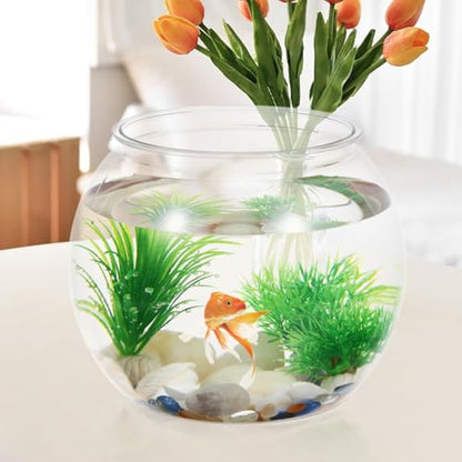 VOSAREA Mini Plastic Fish Bowl 3 Gallon Decorative Small Bubble Bowl, Unbreakable Aquarium Fish Tank for Party Centerpiece Decorations