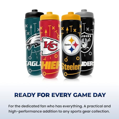 Party Animal NFL Football Squeeze Bottle, 32 oz, Dallas Cowboys | Slim, lightweight BPA-free sports water bottle with quick-flow squeeze; fits backpacks & cup holders for kids or adults - color: Dallas Cowboys