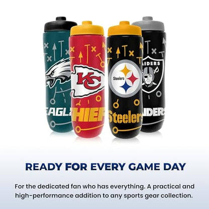 Party Animal NFL Football Squeeze Bottle, 32 oz, Arizona Cardinals | Slim, lightweight BPA-free sports water bottle with quick-flow squeeze; fits backpacks & cup holders for kids or adults - color: Arizona Cardinals