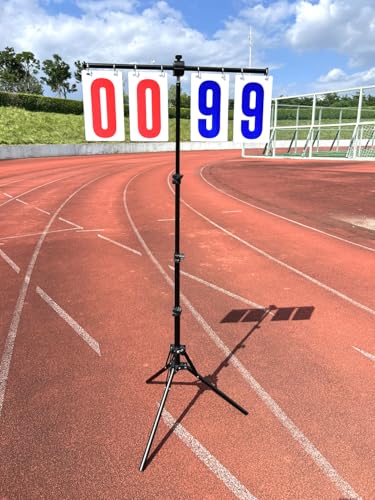 Purple River Extra Large Numbers Manual Flip Scoreboard with Stand | Numbers 8.7"x5.1", Easy set up, Extra Large Numbers