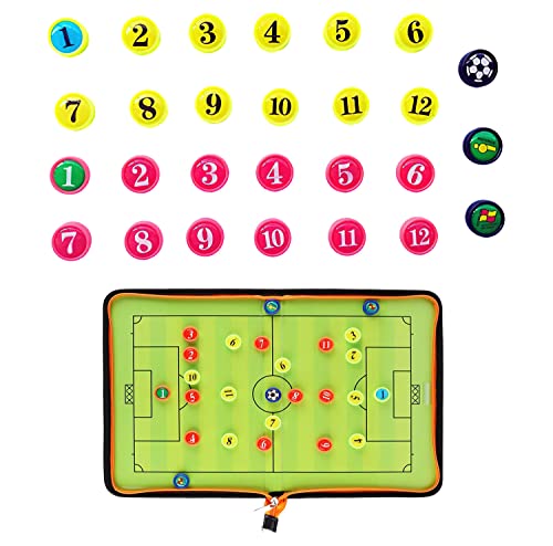 27 Pieces Player Magnets with Number, Premium Magnetic Tactic Board Accessories - Set of 27 Numbered Gel Magnets Pitch for Sports Soccer, Football, Basketball, Baseball, and Hockey Coaches