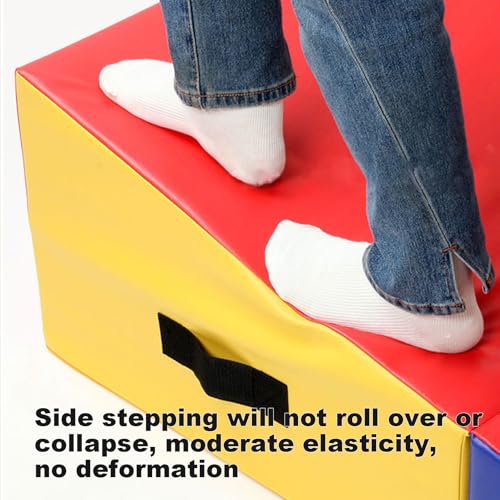 Gymnastics Incline Mat, Folding Gymnastics Wedge With Carrying Handle For Gymnastics, Martial Arts, Cheerleading, Dance Yoga Stretching Training Ex - color: Red