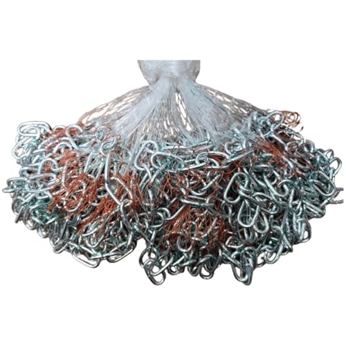Fishing Cast Net 4ft-12ft Radius Saltwater Casting Nets for Bait Trap Fish Easy Throw Monofilament Line with Steel Chain Sinker 3/5 Inches Mesh Size